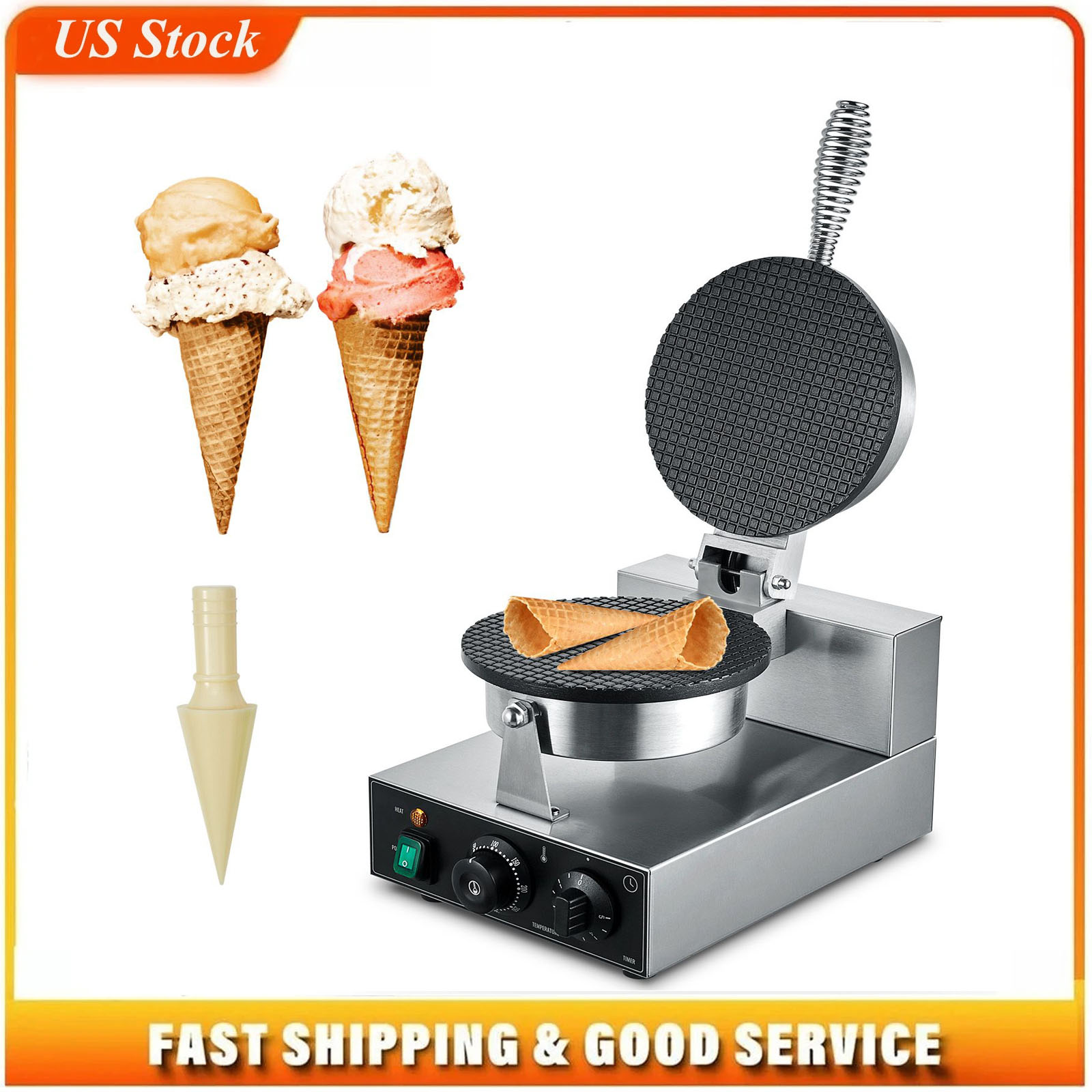 Waffle Cone Maker - Máquina Elétrica de Fazer Casquinhas de